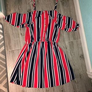 Red/blue/white spaghetti strap dress
